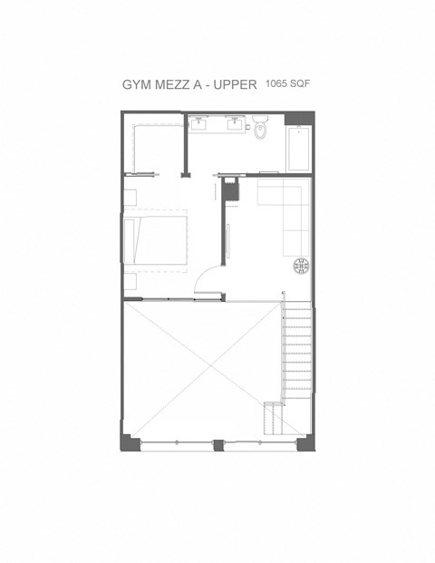 Floor plan for 2 beds, 2 baths, 1068 sqft